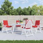 Vidaxl lot de 4 coussins de chaise � dossier bas galette de si�ge imperm�able coussin dext�rieur anti ...