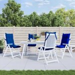 Vidaxl lot de 4 coussins de chaise � dossier haut galette de si�ge imperm�able coussin dext�rieur anti ...
