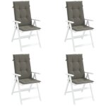 Vidaxl lot de 4 coussins de chaise  dossier haut oreillers de balcon coussins de siges patio jardin ...