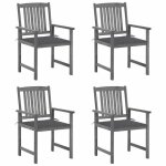 Vidaxl 4x chaises de jardin avec coussins si�ges de patio chaises de terrasse si�ges dext�rieur chaises ...