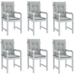 Vidaxl lot de 6 coussins de chaise  dossier bas oreillers de balcon coussins de siges patio jardin ...