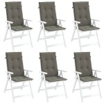 Vidaxl lot de 6 coussins de chaise � dossier haut oreillers de balcon coussins de si�ges patio jardin ...