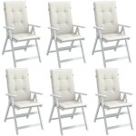 Vidaxl lot de 6 coussins de chaise  dossier haut oreillers de balcon coussins de siges patio jardin ...