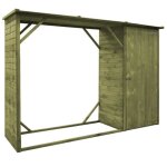 Abri d'outils de jardin - vidaxl - 253 x 80 x 170 cm - bois de pin - toit impermable - vert