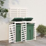 Vidaxl abri pour poubelle double sur roulettes, cache - poubelle avec porte et couvercle, hangar  poubelles ...