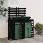 Vidaxl abri pour poubelle double sur roulettes cache - poubelle avec porte et couvercle hangar  poubelles ...