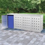 Vidaxl abri de poubelle quadruple sur roulettes abri de jardin cache poubelle ext�rieur r�sistant aux ...