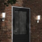 Vidaxl applique murale dextrieur et capteur argent acier inoxydable clairage mural dextrieur lampe ...