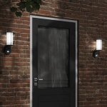 Vidaxl applique murale dextrieur avec capteur noir acier inoxydable clairage mural dextrieur lampe ...