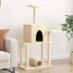 Vidaxl arbre à chat avec griffoirs en sisal crème 122 cm 172088 Vidaxl arbre à chat avec griffoirs en sisal crème 122 cm 172088