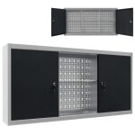 Armadio a parete - vidaxl - mtal grigio nero - 3 ripiani rglables - 2 portes verrouillables - style ...