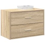 Vidaxl armoire avec 2 tiroirs ch�ne sonoma 60x31x40 cm bois ing�nierie armoire de rangement buffet armoire ...