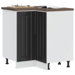 Vidaxl armoire d'angle de cuisine lucca noir bois d'ingnierie, armoire d'angle, meuble d'vier d'angle, ...