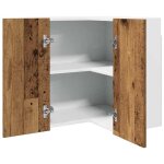 Vidaxl armoire d'angle suspendue vieux bois 57x57x60cm bois ingnierie, armoire de cuisine, meuble de ...