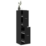 Vidaxl armoire dapothicaire noir 30x41x1445 cm bois dingnierie coffre dapothicaire meuble dapothicaire ...