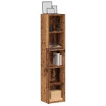 Vidaxl armoires  cd 2 pcs vieux bois 21x16x93, 5 cm bois d'ingnierie, unit de rangement cd, armoire ...