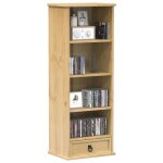 Vidaxl armoire  cd corona 40x30x110 cm bois de pin massif unit de rangement cd armoire de rangement ...