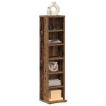 Vidaxl armoire � cd vieux bois 21x20x88 cm bois ding�nierie unit� de rangement cd armoire de rangement ...