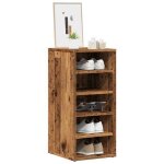 Vidaxl armoires � chaussures 2 pcs vieux bois bois ding�nierie armoire de rangement de chaussures support ...