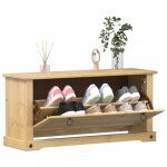 Vidaxl armoire à chaussures corona 99x32x47 cm bois de pin massif rangement de chaussures placard à chaussures ... Vidaxl armoire à chaussures corona 99x32x47 cm bois de pin massif rangement de chaussures placard à chaussures ...