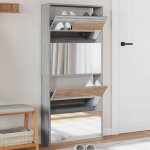 Vidaxl armoire  chaussures miroir 4 niveaux, tagre  chaussures avec rangement, meuble  chaussures ...