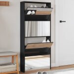 Vidaxl armoire  chaussures avec miroir  4 niveaux noir 63x17x134 cm 3228274