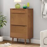 Vidaxl armoire � chaussures molde marron 595x35x103 cm bois de pin 4013411