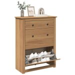 Vidaxl armoire  chaussures panama 80x35x105 cm bois de pin massif rangement  chaussures organisateur ...
