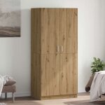 Vidaxl armoire en chne artisanal 90 x 52 x 200 cm bois dingnierie placard rangement pour vtements ...