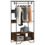 Vidaxl armoire chne fum 90x50x180 cm bois dingnierie armoire de rangement organisateur de garde - ...