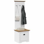 Vidaxl armoire de couloir avec crochets bodo blanc marron 50x40x157 cm meuble de couloir meuble de vestiaire ...