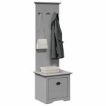 Vidaxl armoire de couloir avec crochets bodo gris 50x40x157 cm meuble de couloir meuble de vestiaire ...