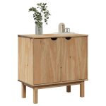 Vidaxl armoire de couloir otta 75x40x75 cm bois de pin massif meuble de couloir meuble de vestiaire meuble ...