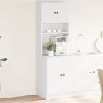 Vidaxl armoire de cuisine blanc 60x50x180 cm bois ding�nierie placard de cuisine unit� de cuisinette ...