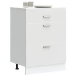 Vidaxl armoire de cuisine blanc bois dingnierie meuble dvier meuble de cuisine avec tiroir meuble de ...