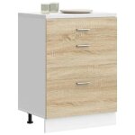Vidaxl meuble bas de cuisine lyon ch�ne sonoma bois ding�nierie 854252