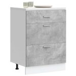 Vidaxl armoire de cuisine gris bton bois dingnierie meuble dvier meuble de cuisine avec tiroir meuble ...
