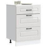 Vidaxl armoire de cuisine kalmar blanc brillant bois ingnierie meuble dvier meuble de cuisine avec ...
