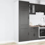 Vidaxl armoire de cuisine kalmar noir bois ding�nierie armoire de cuisine blanche armoire de cuisine ...