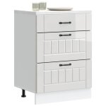 Vidaxl armoire de cuisine lucca blanc brillant bois ingnierie meuble dvier meuble de cuisine avec tiroir ...