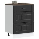 Vidaxl armoire de cuisine lucca noir bois dingnierie meuble dvier meuble de cuisine avec tiroir meuble ...