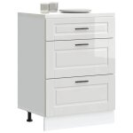 Vidaxl armoire de cuisine porto blanc brillant bois ingnierie meuble dvier meuble de cuisine avec tiroir ...