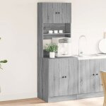 Vidaxl armoire de cuisine sonoma gris 60x50x180 cm bois d?ing�nierie placard de cuisine unit� de cuisinette ...
