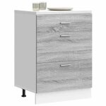 Vidaxl armoire de cuisine sonoma gris bois dingnierie meuble dvier meuble de cuisine avec tiroir meuble ...