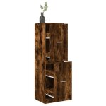 Vidaxl armoire dapothicaire ch�ne fum� 40x41x1445 cm bois ing�nierie coffre dapothicaire meuble dapothicaire ...