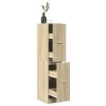 Vidaxl armoire dapothicaire chne sonoma bois dingnierie coffre dapothicaire meuble dapothicaire coffre ...