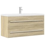 Vidaxl armoire d'vier chne sonoma 100x38, 5x48 cm agglomr, placard lavabo de salle de bain, meuble ...