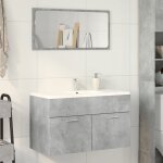 Vidaxl armoire d�vier gris b�ton 80x385x46 cm agglom�r� armoire de salle de bain armoire de rangement ...
