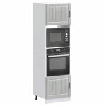 Vidaxl armoires de four 2 pcs kalmar gris bton bois dingnierie unit de four armoire de four de cuisine ...