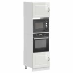 Vidaxl armoires de four 2 pcs lucca blanc brillant bois dingnierie unit de four armoire de four de ...